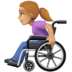 👩🏼‍🦽 woman in manual wheelchair: medium-light skin tone display on Facebook